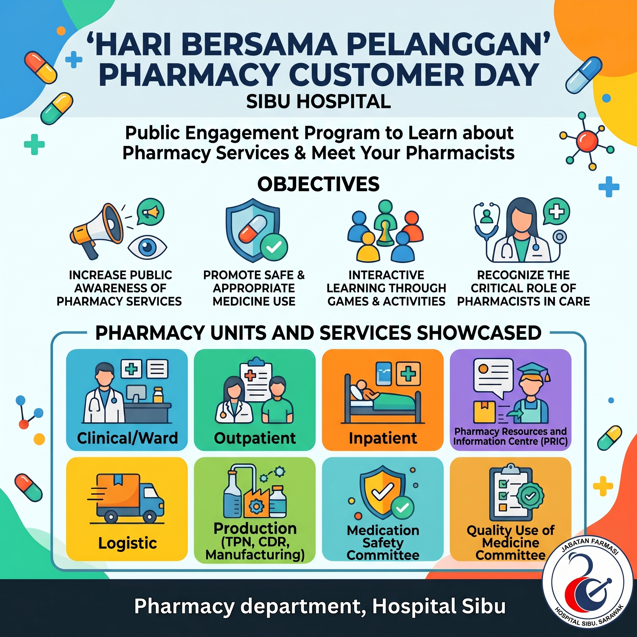 Hari Bersama Pelanggan Farmasi Hospital Sibu poster